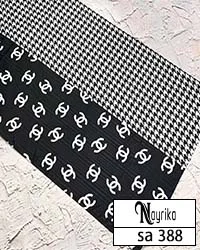 شال نخی زمینه مشکی برند شنل با پیچازی کد sa388