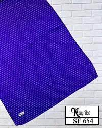 شال نخی آبی کاربنی و توپی ریز سفید کد SF654