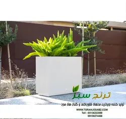 ترنج سبز | فلاور باکس گالوانیزه مستطیلی مدل فلورا
