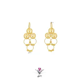 گوشواره طلا زنانه تراش هندی کم اجرت | حقانی