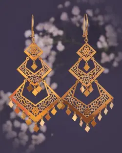 گوشواره طلای زنانه تراش هندی | حقانی