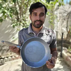 ماهیتابه نچسب قطر 30 ماهی تابه روسی آلومینیوم خشک دسته چوبی تابه رژیمی ، ماهیتابه رژیمی ، تابه ووک روسی ظروف کوهنوردی