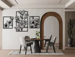 تابلو فلزی دیواری سه تکه گل