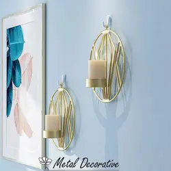 شمعدان دکوراتیو دیواری دایره ای
