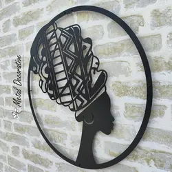 تابلو فلزی دیواری زن افریقایی