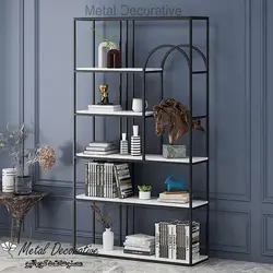 شلف فلزی ایستاده کتابخانه دکوراتیو