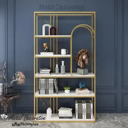 شلف فلزی ایستاده کتابخانه دکوراتیو