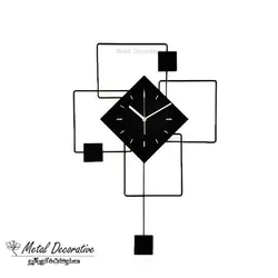 ساعت دیواری مدرن فلزی طرح لوزی