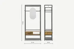 رگال لباس دکوراتیو تک کشو و آینه دار