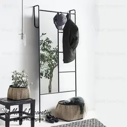 جالباسی و آویز شال دیواری فلزی شیک با آینه