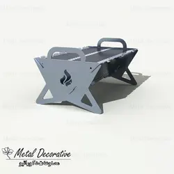 منقل مسافرتی تاشو طرح شعله همراه با کیف برزنتی