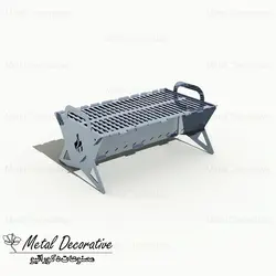 منقل مسافرتی تاشو طرح شعله همراه با کیف برزنتی