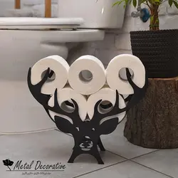 نگهدارنده فلزی رول دستمال کاغذی سرویس بهداشتی طرح گوزن