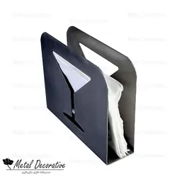 جای دستمال کاغذی رومیزی استیل طرح جام شراب پک 10 عددی