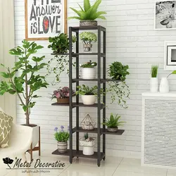 استند گل فلزی با 6 طبقه چوبی