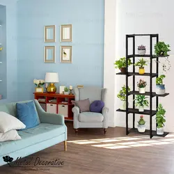 استند گل فلزی با 6 طبقه چوبی