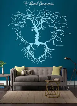 تابلو دکوراتیو دیواری درختچه زن و مرد