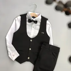 جلیقه شلوار مشکی فاستونی پسرانه - مهدینا کیدز | فروشگاه لباس کودک و نوجوان