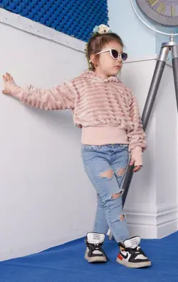 هودی کراپ پولیشی کرکره ای انگشتی - مهدینا کیدز | فروشگاه لباس کودک و نوجوان