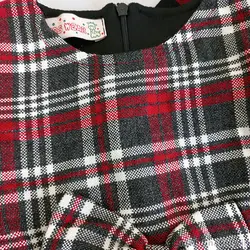 سارافون کشمیر چهارخونه تک پاپیون - مهدینا کیدز | فروشگاه لباس کودک و نوجوان