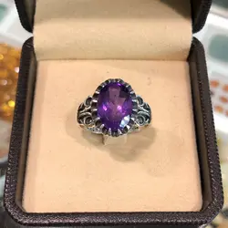 انگشتر نقره آمتیست برزیلی دور چنگ زیبا ۲۳۵۳۹۰