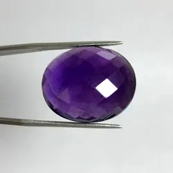 سنگ قیمتی آمیتیست طبیعی دورو فنسی بنفش بیضی ۲۴۰۲۹۳
