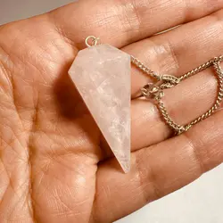 پاندول(شاقول) سنگی رز کوارتز طبیعی ۲۴۰۴۲۸