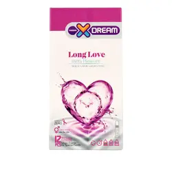 کاندوم لذت طولانی تاخیری و خاردار  ایکس دریم مدل Long Love بسته 12 عددی(انقضا2026/02)