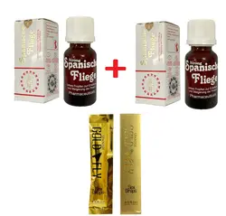 قطره تحریک کننده بانوان اسپانیش فلای (پکیج اسپانیش فلای دوز3 (2 عدد) + اسپانیش فلای گلد دوز 4