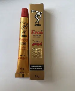 کرم تاخیری اروس گرید B  اصل انگلستان دارای پچ کد (بارکد اصالت کالا) پانزده میلی گرم تاریخ انقضا EROS CREAM 2026/10