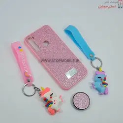 قاب گوشی شیائومی NOTE 8 مدل شاین سوارسکی+پاپ سوکت