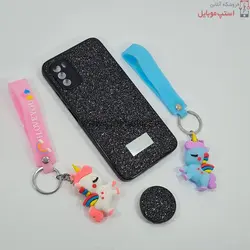 قاب گوشی شیائومی POCO M3 مدل شاین سوارسکی+پاپ سوکت