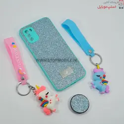 قاب گوشی شیائومی POCO M3 مدل شاین سوارسکی+پاپ سوکت