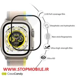 محافظ صفحه نمایش ساعت هوشمند HK10 PRO MAX (مشابه اپل واچ سری اولترا – 49 میلی متری) تمام چسب از جنس شیشه ای تمپرد