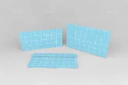 موکاپ فایل و پرونده با برگه آبی و چهارخونه در زمینه سفید