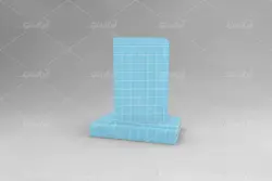 موکاپ فایل و پرونده با برگه آبی و چهارخونه در زمینه سفید