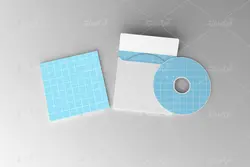 موکاپ فایل و پرونده با برگه آبی و چهارخونه در زمینه سفید