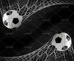 عکس با کیفت  توپ فوتبال چهل تیکه در تور دروازه