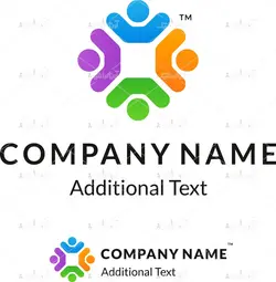 وکتور لوگوی شرکت با جای تکست و نوشته رنگی دایره