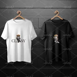 طرح لایه باز خرس تدی با کتشلوار و سیگار برای چاپ روی انواع تیشرت