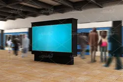 موکاپ تابلو تبلیغاتی در سالن مترو و پله برقی