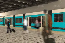 موکاپ تابلو تبلیغاتی در سالن مترو و پله برقی