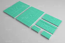 موکاپ برگه های سبز همراه پاکت و کارت ویزیت