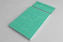 موکاپ برگه های سبز همراه پاکت و کارت ویزیت