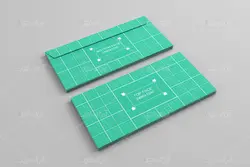 موکاپ برگه های سبز همراه پاکت و کارت ویزیت