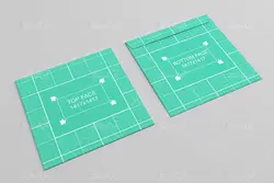 موکاپ برگه های سبز همراه پاکت و کارت ویزیت