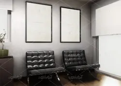 موکاپ تابلو و قاب نقاشی وطراحی روی دیوار خونه