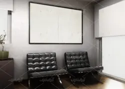 موکاپ تابلو و قاب نقاشی وطراحی روی دیوار خونه