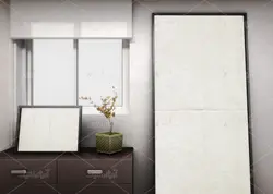 موکاپ تابلو و قاب نقاشی وطراحی روی دیوار خونه