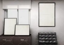 موکاپ تابلو و قاب نقاشی وطراحی روی دیوار خونه